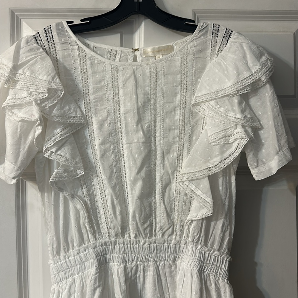LoveShackFancy White Ruffle Mini Dress - Picture 4 of 5